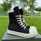 Rick High Quality High Top Board Shoes Thick Sole Heightened Black Shoes Versatile Canvas Shoes