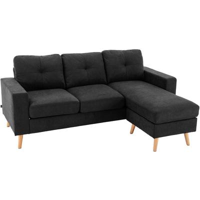 Homcom - Ecksofa Stoffsofa in L-Form, Couchgarnitur in Leinenoptik, Eckgarnitur mit Chaiselongue Image