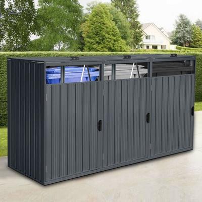 Mülltonnenbox dreitürig cubo - 3x 240L Menge 3 Mülltonnenbox Mülltonnenerweiterung Image