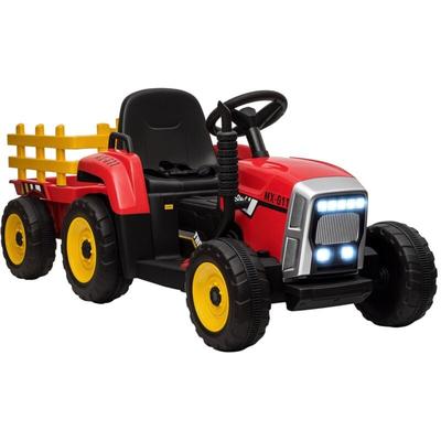 Homcom - Elektrischer Traktor mit Anhänger, Kinder Aufsitztraktor mit Fernbedienung, Kinder Image