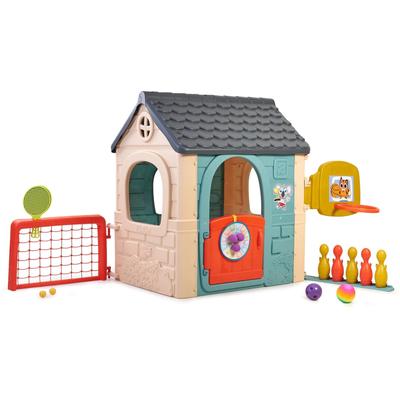 Spielhaus FEBER "Casual Activity 6 in 1", bunt, Spielhäuser, KinderB:138cm H:124cm T:232cm, Kunststoff, Made in Europe, B:138cm H:124cm T:232cm