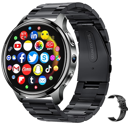iMosi P68 Smartwatch 1.51 Zoll Smart Watch Telefon 4G Schrittzähler Anruferinnerung Herzschlagmonitor Kompatibel mit Smartphone Herren GPS Freisprechanlage Wasserdicht IP 67 46mm Uhrengehäuse Image