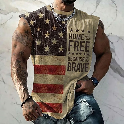 US Amerika 250 Jahre Jubiläum Veterans Day Herren Patriot Patriottischer Veteran Grafik Amerikanische US-Flagge T-Shirt Kurzarm T-Shirt 3D-Druck Crew-Neck-Shirt Sportmode Straßen Sport Outdoor Casual Image