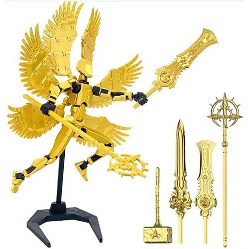 3D-Druck Illidan's Sechs-flügeliger Engel mit beweglichen Gelenken Dinosaurier mit großem Mund und mehreren beweglichen Gelenken glückliches Weihnachtsgeschenk Image