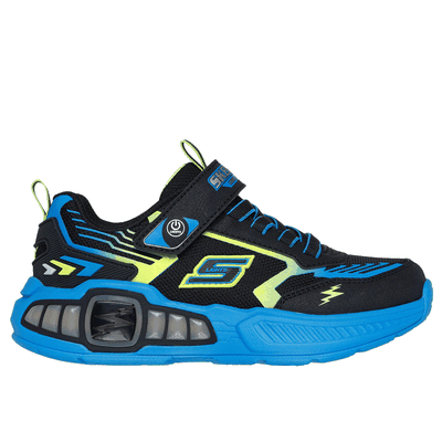Skechers Boy's S-Lights: Light Storm 3.0 Sneaker | Size 1.0 | Black/Lime | Synthetic/Textile