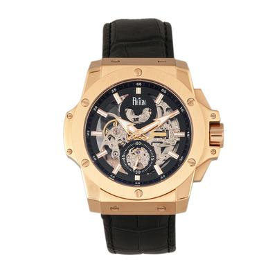 Reign Commodus Automatik-Skelett-Lederarmbanduhr Image