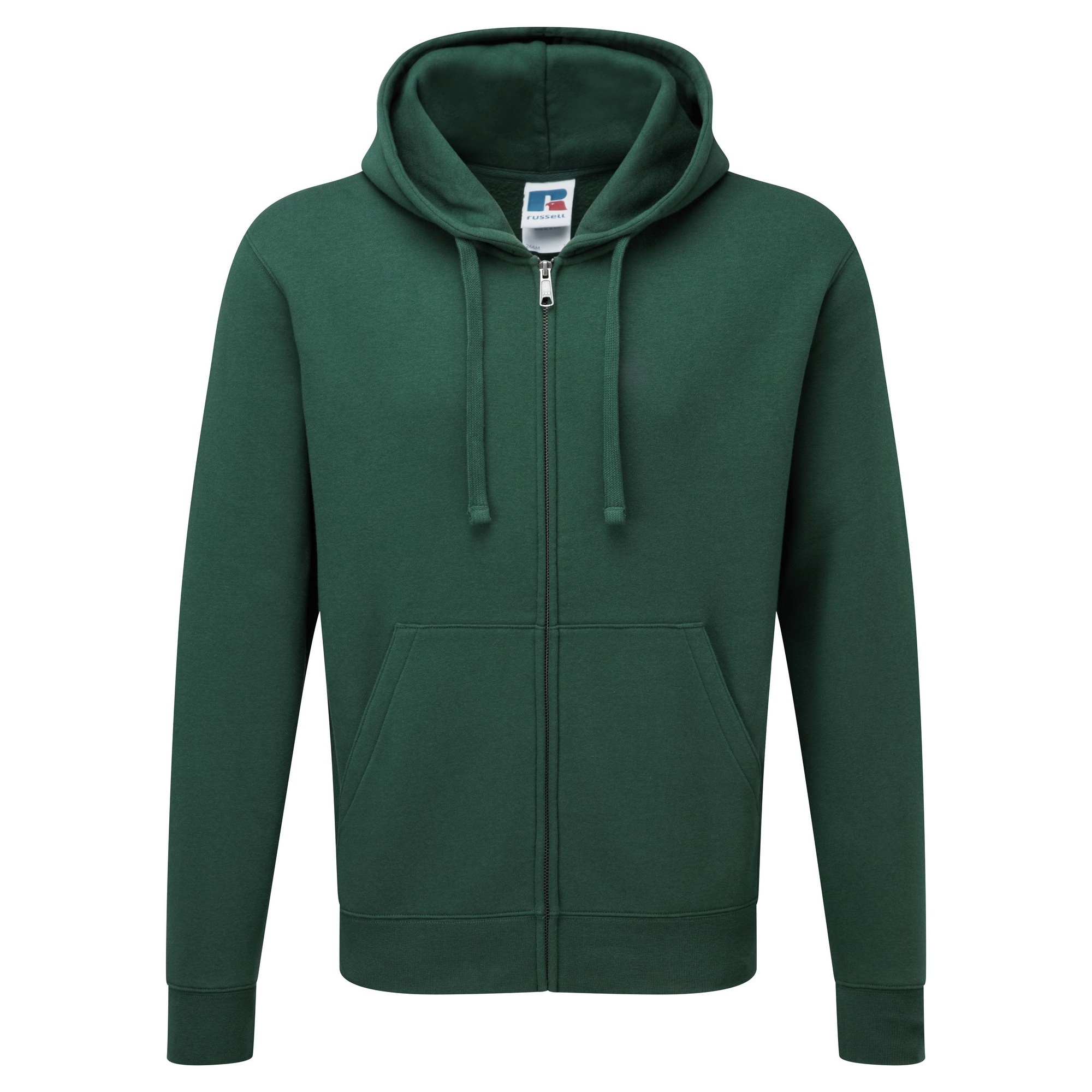 Russell Mens Authentic Full Zip Hooded Sweatshirt / Hoodie (Flasche grün) Image