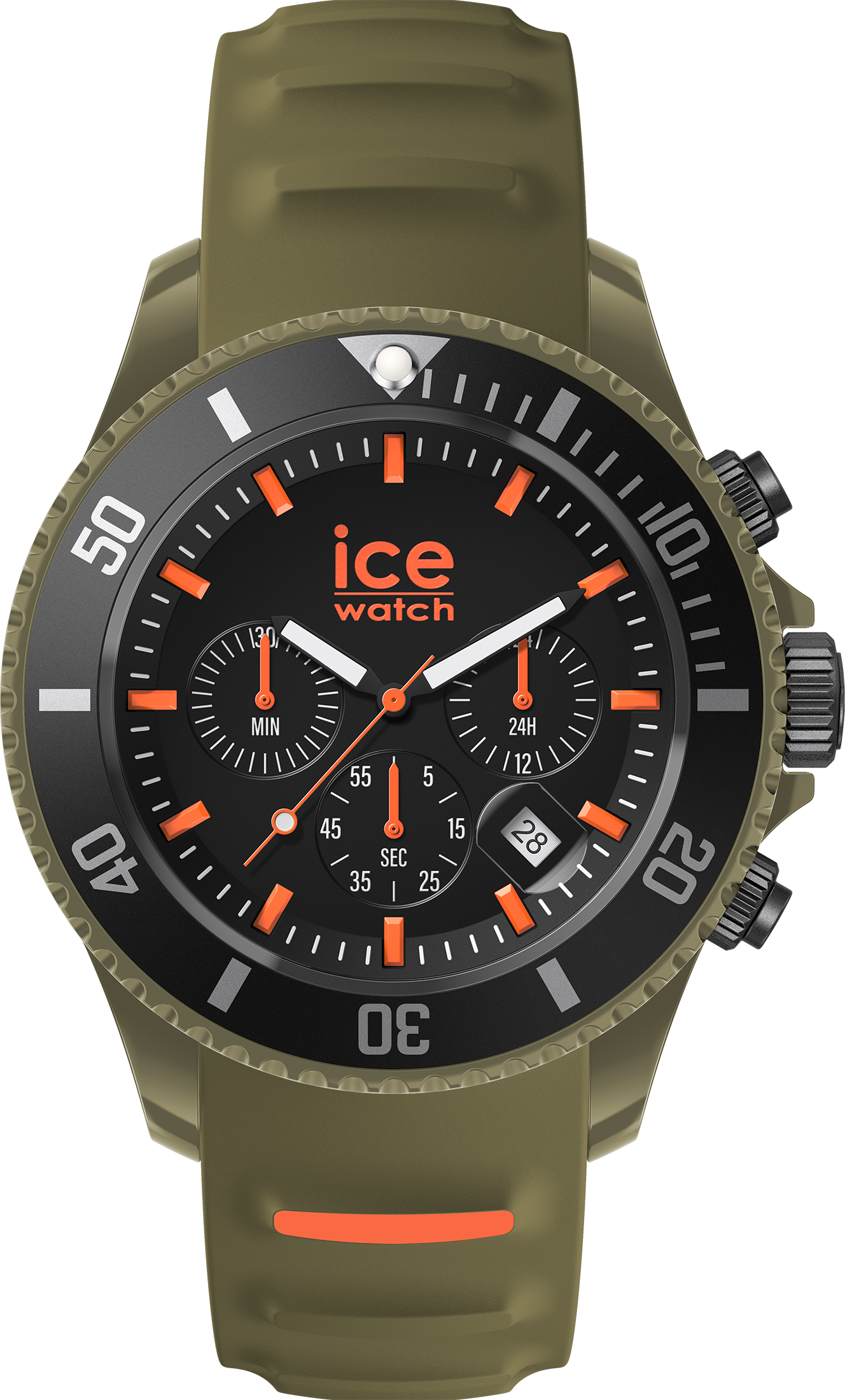 Ice-watch Ice Watch Ice Chrono - Khaki Orange Mens 021427 Silicone - One Size | Ice-watch Sale | Discount Designer Brands