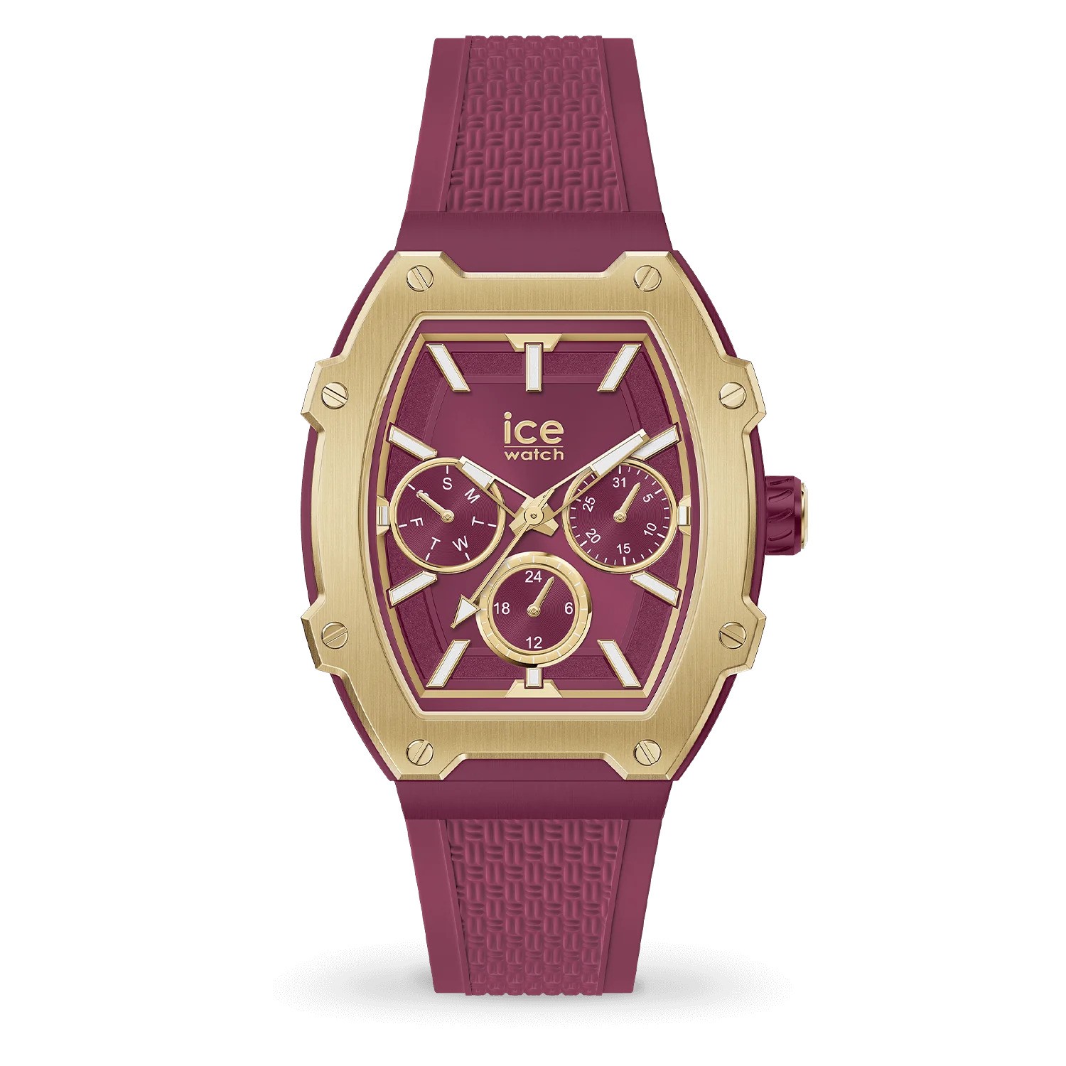 Ice-watch Ice Watch Ice Boliday - Gold Burgundy Womens 022868 Silicone - One Size | Ice-watch Sale | Discount Designer Brands