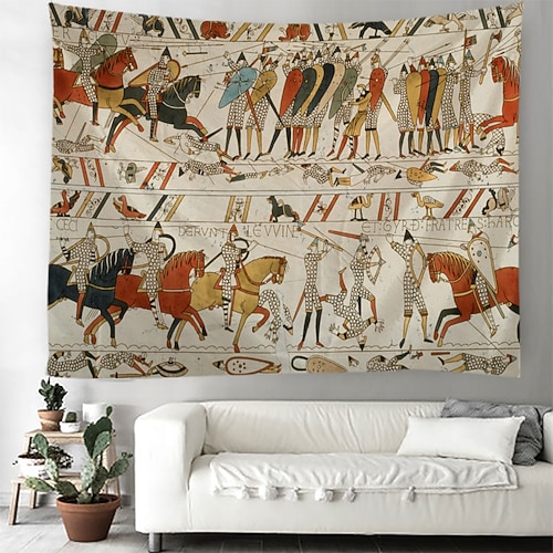 Bayeux mittelalterlicher Wandteppich Mittelalter Wandteppich Kunst Großes Wandteppich Wanddeko Foto Hintergrund Decke Vorhang Zuhause Schlafzimmer Wohnzimmer Dekoration Image