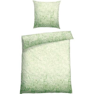 Bettwäsche SCHIESSER "Claire aus weicher Baumwolle mit Paisleymuster in dezentem Farbverlauf", grün, B/L: 135cm x 200cm, , Renforcé, B/L: 80cm x 80cm, Renforcu00e9, Obermaterial: 100% Baumwolle, Bettwäsche, MADE IN GREEN by OEKO-TEX Image