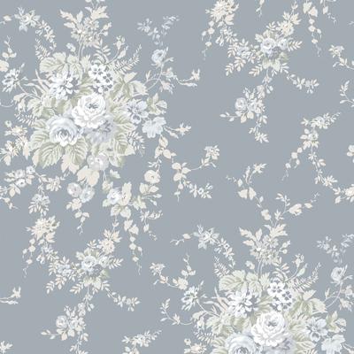 Shabby Chic by Rachel Ashwell Garden Floral Slate Grey Wallpaper