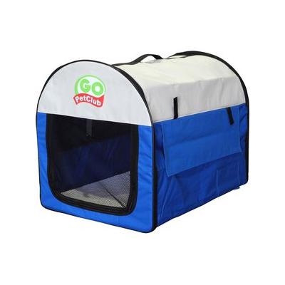 Go Pet Club Single Door Collapsible Soft-Sided Dog Crate, Blue, 42 inch
