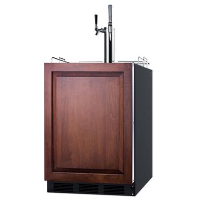 Summit SBC58BLBIADAIFCMTWIN 24" Draft Cold Brew & Nitro Coffee Dispenser - (1) Column & (2) Taps, Black, 115v, Stainless Steel