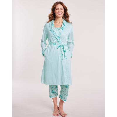 Appleseeds Women's Floral Roses Robe - Green - 3XL - Womens