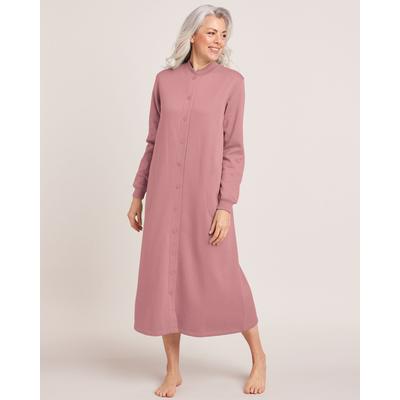 Appleseeds Women's Better-Than-Basic Fleece Snap Front Robe - Pink - PS - Petite