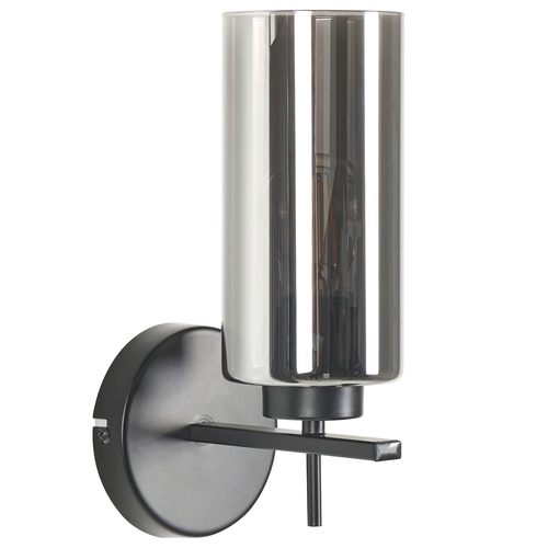 Wandlampe Grau aus Rauchglas / Metall 29 cm Rund Modernes Design Wandleuchte für Wohnzimmer Schlafzimmer Flur