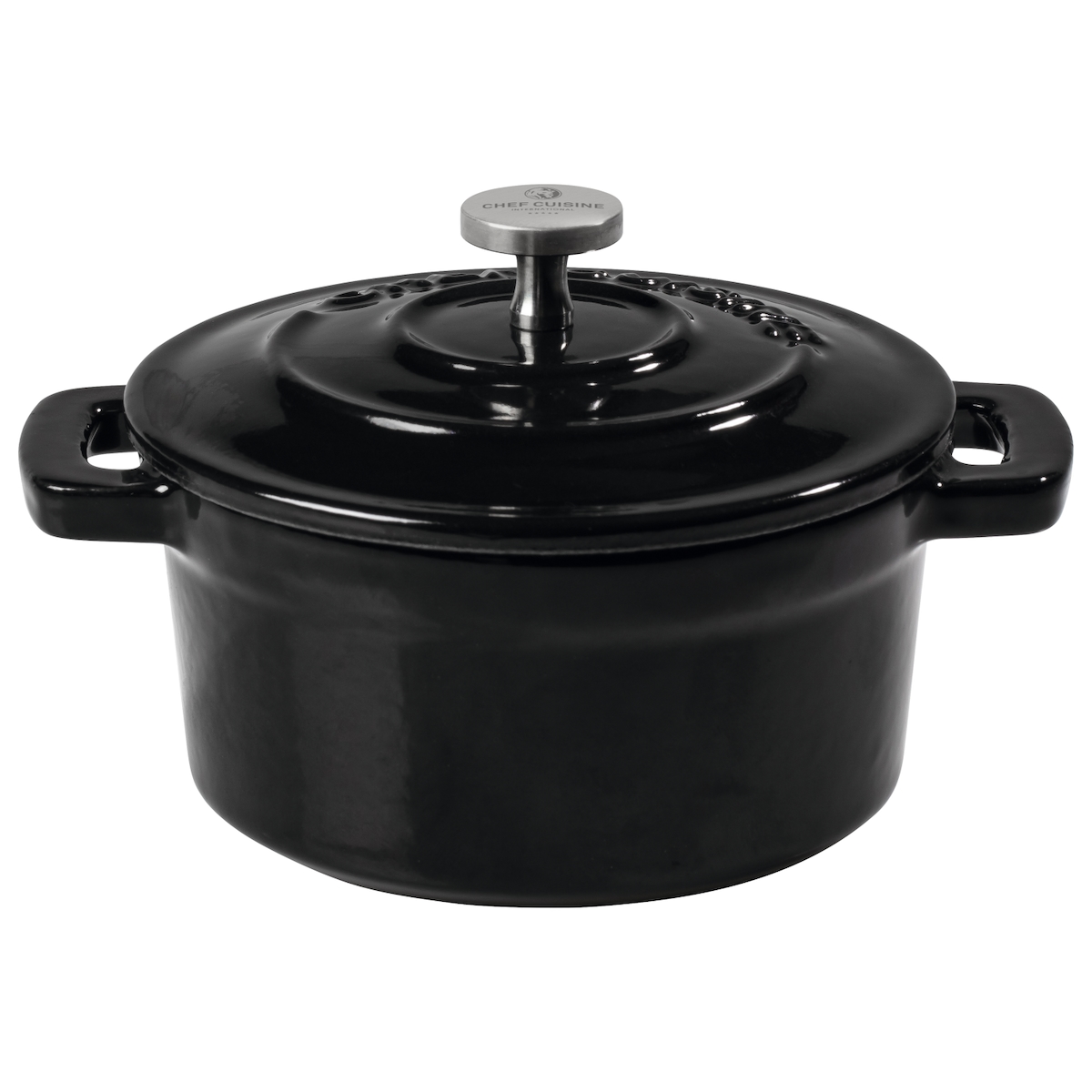 CHEF CUISINE Mini Cocotte/Salzfass 2er Set, Gusseisen, emailliert, mit Edelstahl-Knopf, ⌀ 10,5 x 5 cm Image