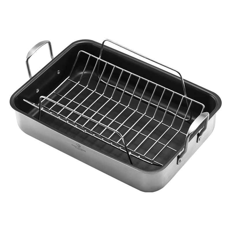 CHEF CUISINE Rechteckiger Bräter, Edelstahl, 3-lagige Materialkombination mit Teflon™ Beschichtung Image