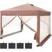 YANRUI 10 x 10 Pop Up Canopy Tent with Netting Instant Gazebo Ez up Screen House Room with Carry Bag Height Adjustable for Outdoor Garden Patio