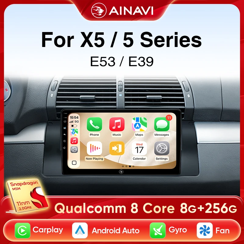 Ainavi Auto Radio Für BMW 5er E39 X5 E53 Auto Multimedia Player Drahtlose Carplay Android Auto Auto Stereo DSP 2 Din Image