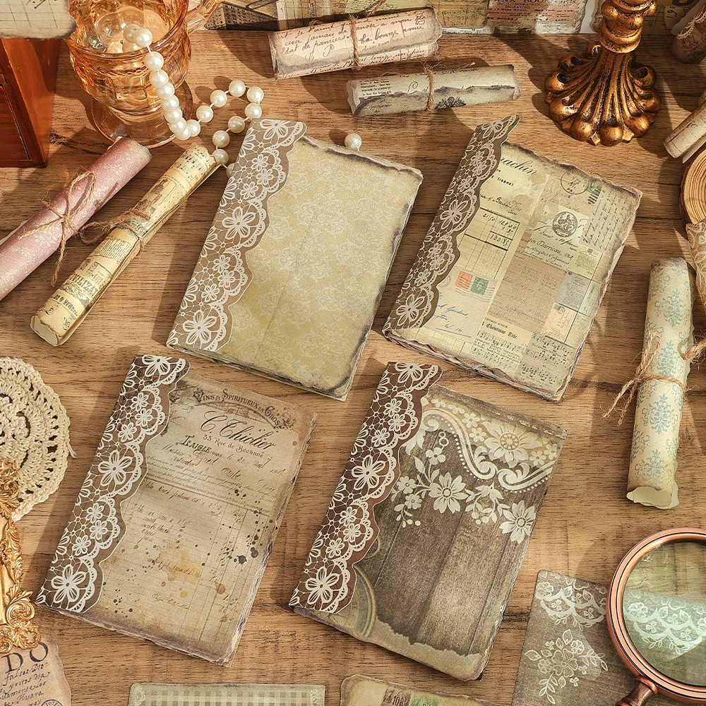 50 Blatt Vintage, nicht klebendes Scrapbook-Papier, 50 verschiedene Muster, großes DIY-Material, Collagenpapier, Journaling-Zubehör Image