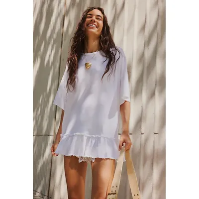 We The Free Why Yes Tee at Free People in Blanc De Blanc, Size: Medium