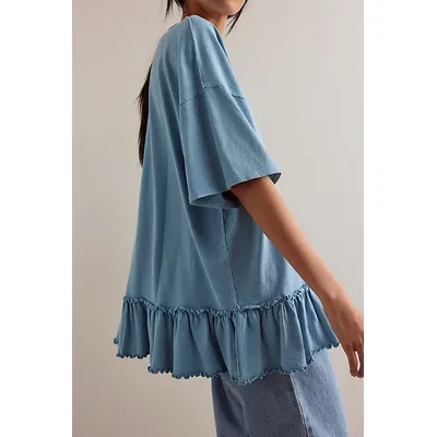 We The Free Why Yes Tee at Free People in Milky Blue, Size: Small