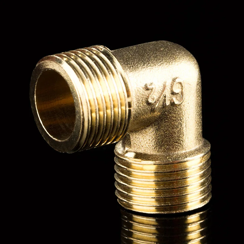 1/8" 1/4" 3/8" 1/2" 3/4" 1" Innengewinde x Außengewinde 90 Grad Messing Winkelstück Rohrverschraubung Anschlusskupplung für Wasserkraftstoff Kupferadapter Image