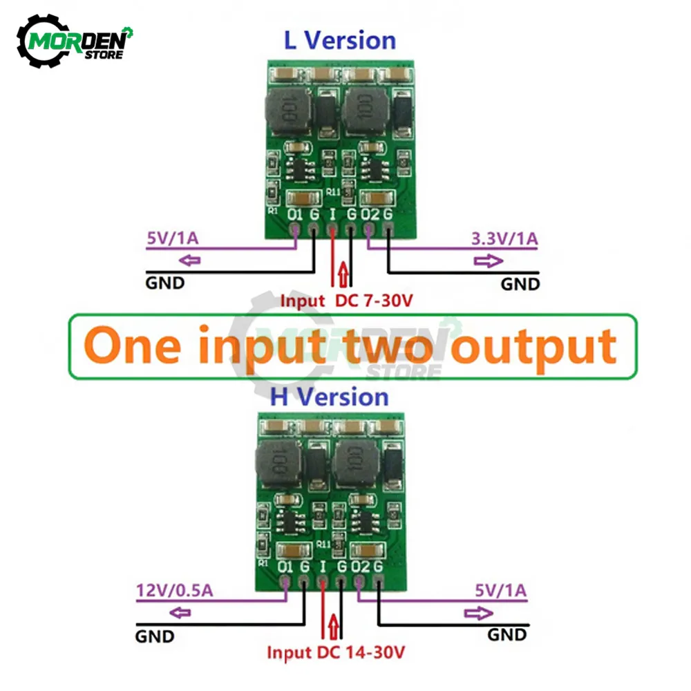 DC DC Step-Down-Buck Converter Board 10W 2 Kanäle Mehrere Schalt Modul 3,3 V 5V 12V Dual Ausgang Boards Netzteil Image