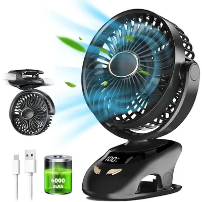 Small Desk Clip On Fan, Portable Personal USB Clip Fan For Home Office Travel Bed Stroller Camping Outdoor Golf Cart Fan