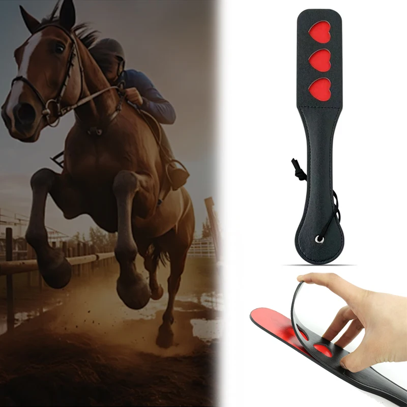 1pc PU Leder Reiten Peitsche Tragbare Outdoor Spiel Langlebig Weichen Griff Reiten Paddel Pferd Racing Ausbildung Praxis Werkzeug Image