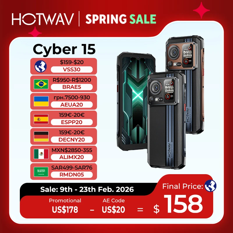 HOTWAV Cyber 15 Robuste Smartphones G99-Gaming-Telefone 200 MP Outdoor-Shooting-Handys im Angebot 6,6'' FHD+ 120 Hz 12 GB 256 GB Image