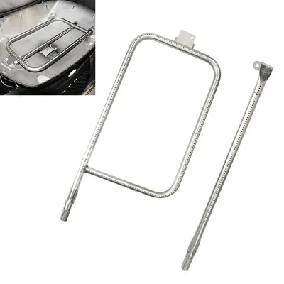 Stainless Steel Burner TubeBurner Set Fit FOR Weber Q300/Q3000 Series Gas Grill 1pc P-shaped Pipe+1pc Straight Pipe