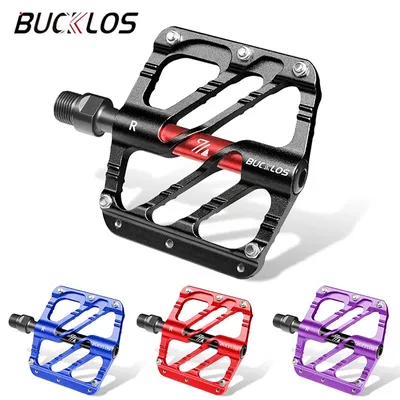 BUCKLOS 3 Bearing Pedals Bicycle MTB Bike Flat Pedal Ultrilight Non Slip Mountain Road Bike Pedal