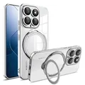 Anello di placcatura di lusso Staffa magnetica Custodia trasparente per telefono per Xiaomi 14 13 13T 12T 12C 11T Poco X4 X6 F5 Pro 5g Aanti-goccia Cover