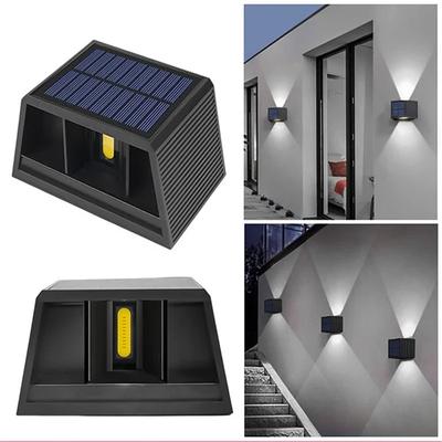 1pc Solar Outdoor Wall Lights Adjustable Beam Size, Outdoor IP65 Waterproof LED Solar Up and Down Lighting Household Garden Porch Outdoor Sunlight Wall Lamp Courtyard Garden Garage Road Lighting 1PC