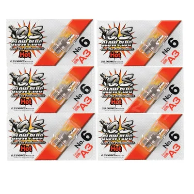 6Pcs RC Parts Glow Plug OS O.S. Former A3 No.6 #6 Standard Glow Plug Spark Hot For RC Car Truck