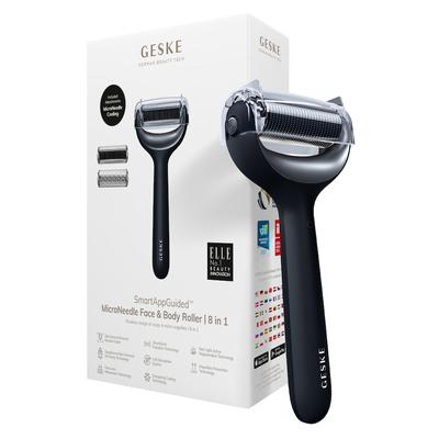 Geske SmartAppGuided™ MicroNeedle Face & Body Roller | 8 in 1 Black Image