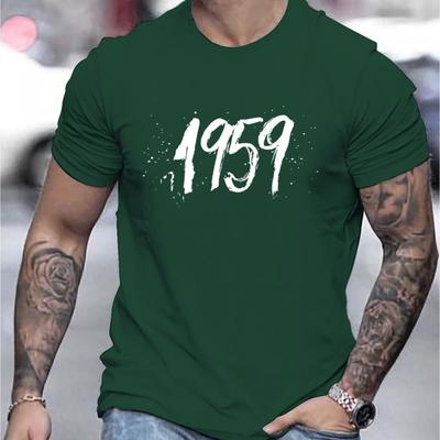 TEMU 1959 Graphic Men's Short Sleeve T-shirt, Comfy Stretchy Trendy Tees For Summer, Casual Fashion Clothing Image
