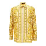Barocco Print Silk Shirt - Yellow - Versace Shirts