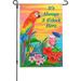 It s Always 5 O Clock Here Garden Flag 12x18 Inch Double Sided Premium Burlap Yard Flag for Patio Lawn Outside Home Decor