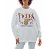 Women's Gameday Couture Gray LSU Tigers Basketball Premium Fleece Drop Pullover Sweatshirt