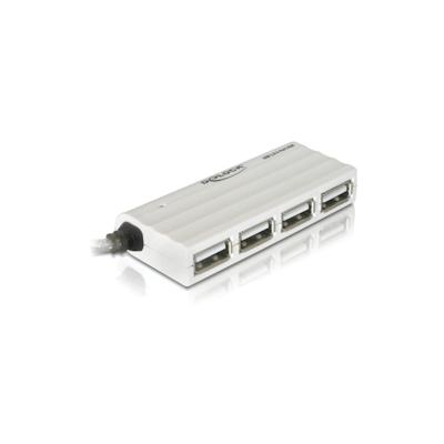Delock USB 2.0 external 4-port HUB - 480 Mbit/s - Weiß - Windows 2000/XP/XP-64/Server-2003/Vista - USB 2.0