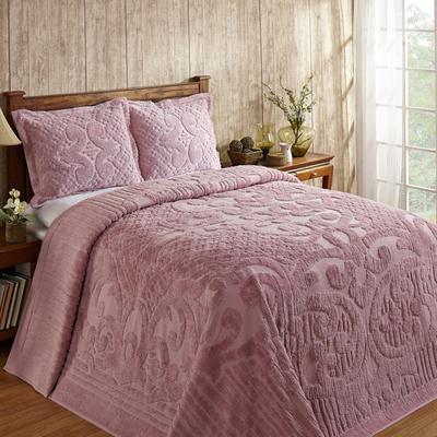 Ashton Collection 100% Cotton Medallion Bedspread Set by Better Trends in Pink (Size QUEEN)