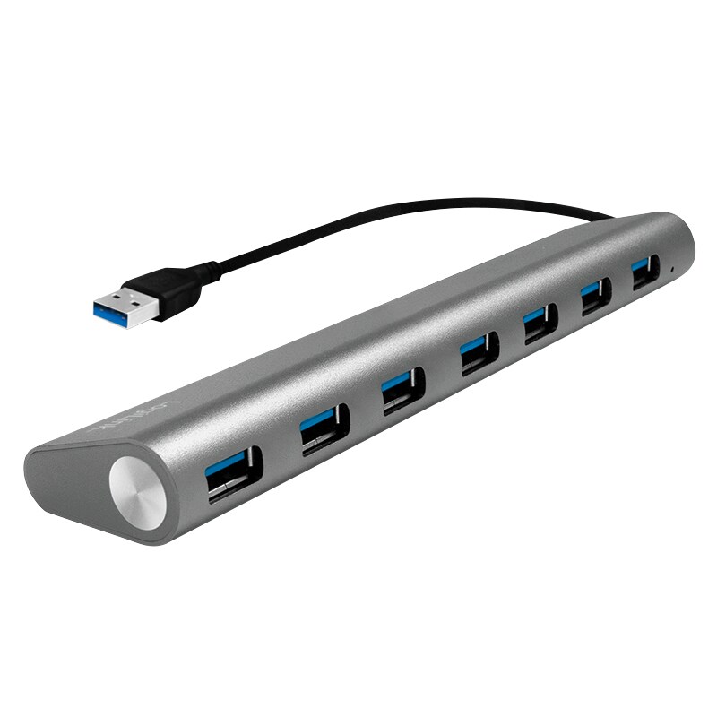 LogiLink UA0308 - USB 3.2 Gen 1 (3.1 Gen 1) Type-A - USB 3.2 Gen 1 (3.1 Gen 1) Type-A - 5000 Mbit/s - Grau - Aluminium - CE - RoHS Image