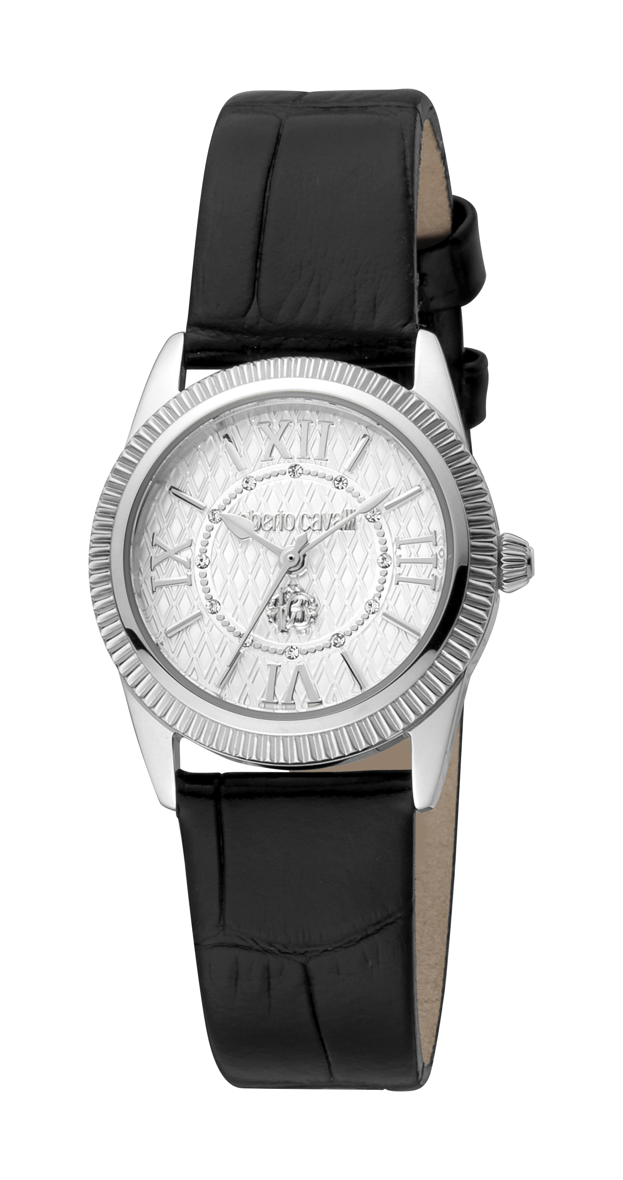 Roberto Cavalli RC5L035L0015 Womens Quartz Stainless Steel Silver Leather 5 ATM 28 mm Watch - Black - One Size
