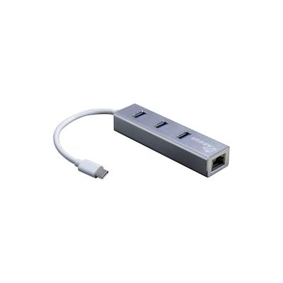 Inter-Tech Argus IT-410-S - USB 3.2 Gen 1 (3.1 Gen 1) Type-C - RJ-45,USB 3.2 Gen 1 (3.1 Gen 1) Type-A - Grau - Aluminium