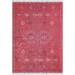 Red 156 x 39 x 1 in Area Rug - Bungalow Rose Rectangle Libi Cotton Area Rug w/ Non-Slip Backing Cotton | 156 H x 39 W x 1 D in | Wayfair