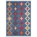 Blue/Navy 94 x 67 x 1 in Area Rug - Union Rustic Keizo Oriental Machine Woven Cotton Area Rug in Navy Cotton | 94 H x 67 W x 1 D in | Wayfair